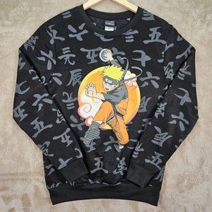 Naruto Shippuden All Over Print Anime Shirt Men's Size S Black Long Sleeve 2007